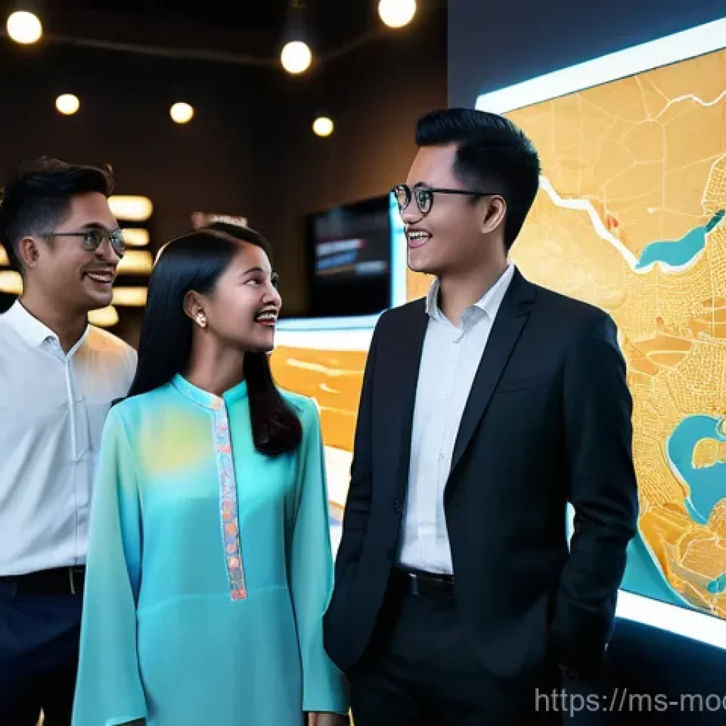 시장 기회 평가 모델의 전문가 팁 - **Prompt:** A diverse group of four Malaysian entrepreneurs, two men and two women of varying ethnic...
