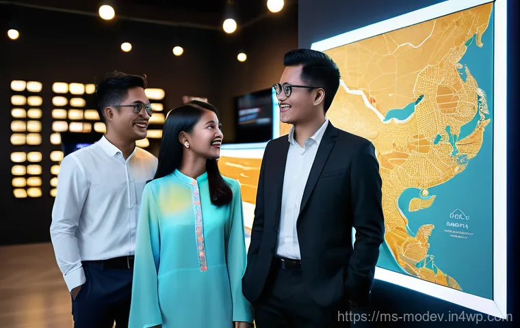 시장 기회 평가 모델의 전문가 팁 - **Prompt:** A diverse group of four Malaysian entrepreneurs, two men and two women of varying ethnic...