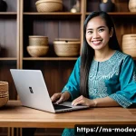 Home 18 시장 기회 평가 모델의 적용 산업군 - **Prompt:** A vibrant, wide-angle shot of a young, smiling Malaysian female entrepreneur, dressed in...
