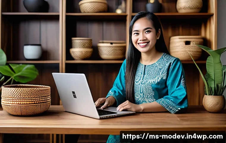 시장 기회 평가 모델의 적용 산업군 - **Prompt:** A vibrant, wide-angle shot of a young, smiling Malaysian female entrepreneur, dressed in...