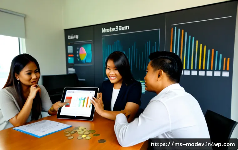 Home 17 시장 기회 평가를 위한 기술 동향 분석 - Photorealistic Malaysian technology market research scene, a diverse Southeast Asian business team r...